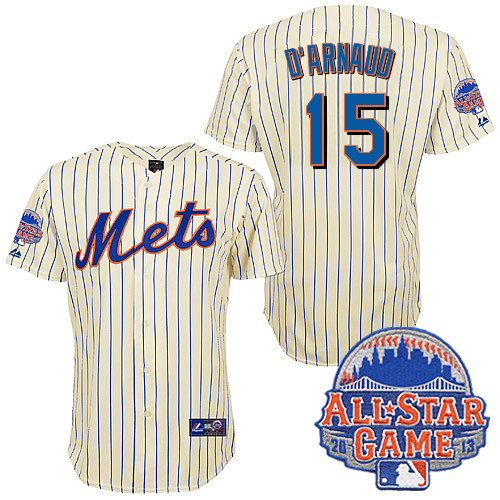 Travis d-Arnaud #15 MLB Jersey-New York Mets Men's Authentic All Star White Baseball Jersey